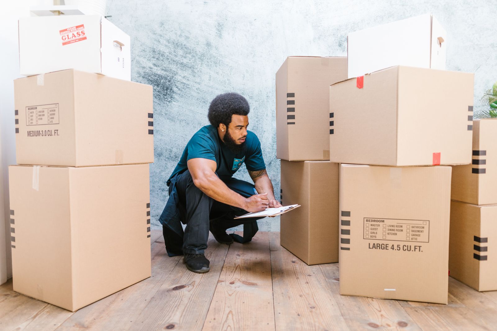 Mover checking boxes against a list